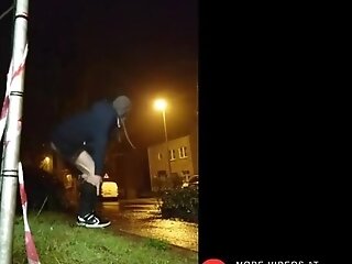 Youngster Plays With His Butt Discreetly Outside Nine
