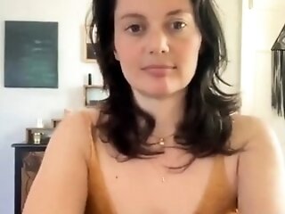 Hot Fledgling Huge-boobed Black-haired Masturbate In Webcam