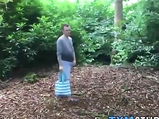 Inexperienced Goes To The Forest To Rail A Fake Penis While Jerking Off