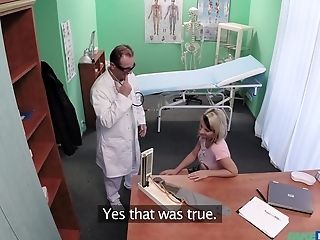 Blonde Superslut Luci Angel With Natural Tits Fucked By Her Doc