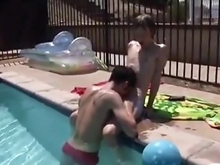 Wild Teenagers At Pool Sucking Pounding And